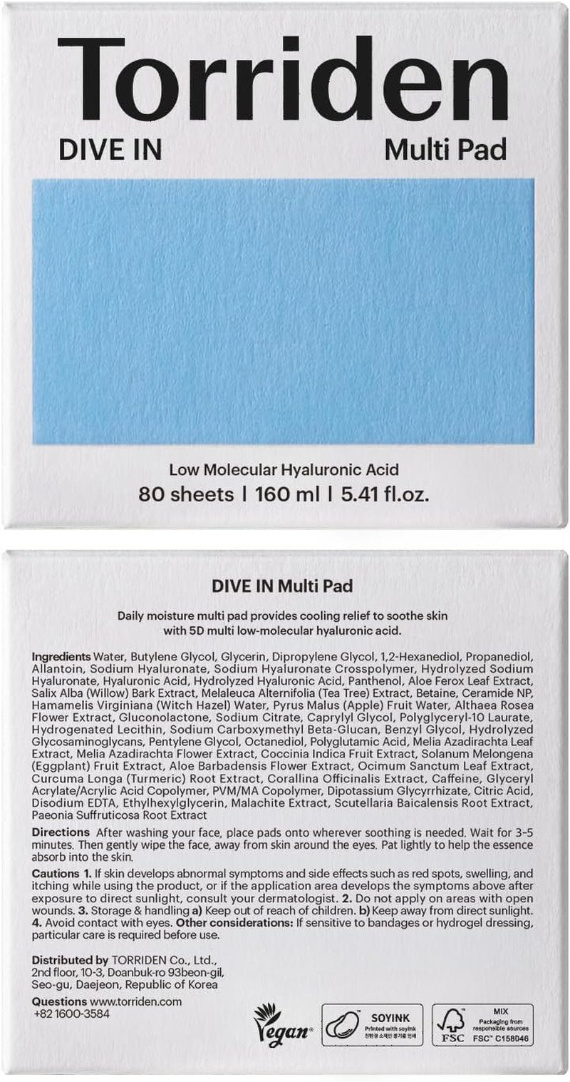 DIVE-IN Low Molecular Hyaluronic Acid Multi Pad (80Pcs)