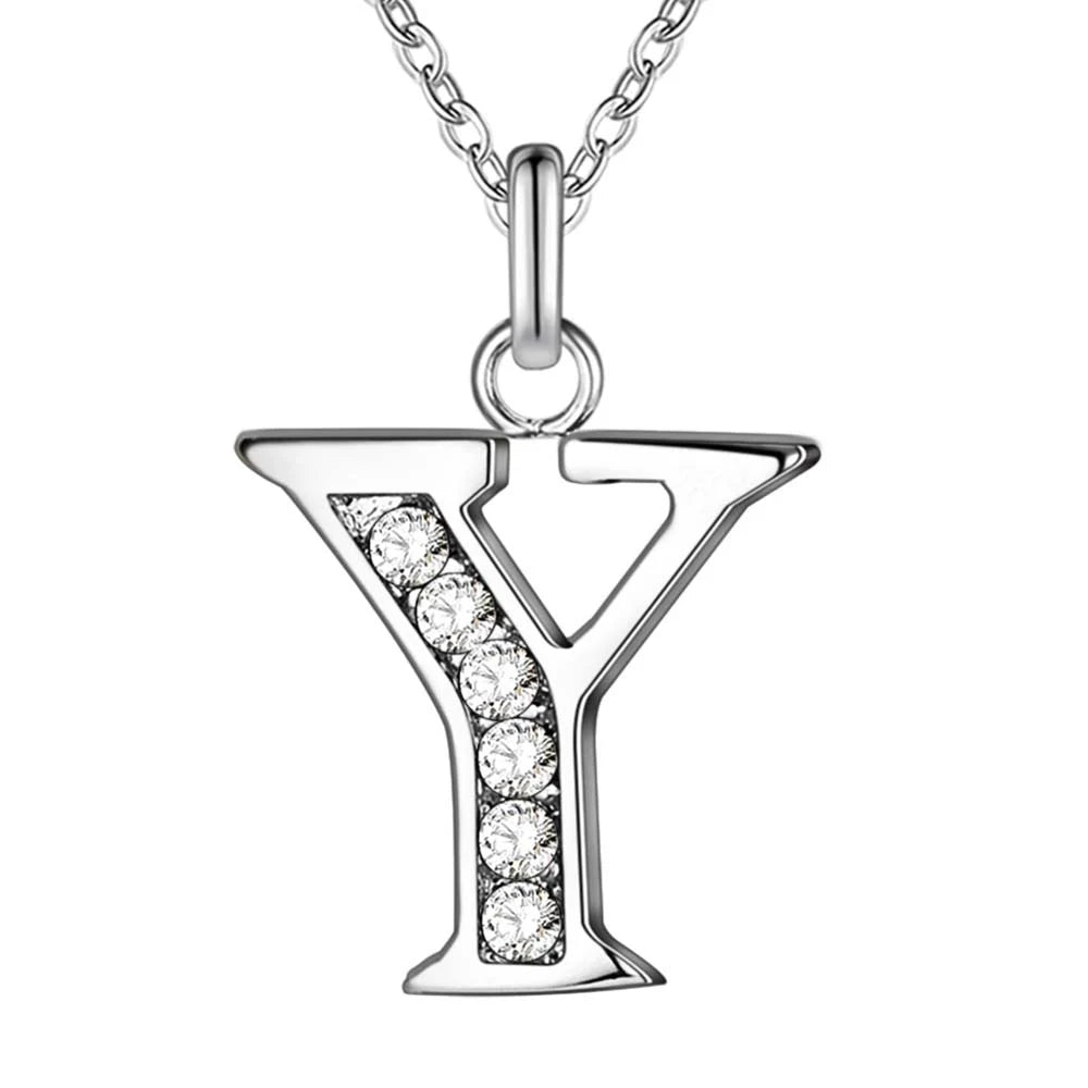 925 Sterling Silver 26 Letters Necklace Pendant for Women Wedding Engagement Jewelry Fashion Classics Gift Party High Quality