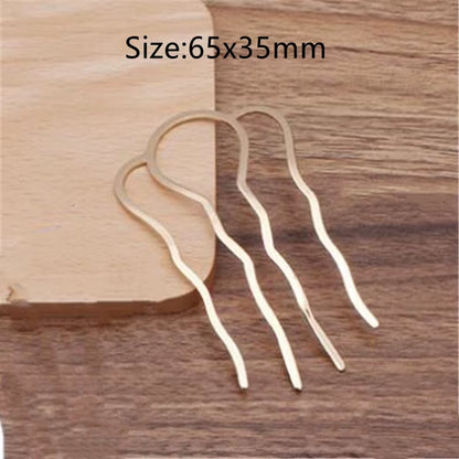5Pcs 4 Teeth Metal Hair Fork Clip Stick Comb Gums for Women Chinese Bridal Barrettes Accessories Decoration Jewellery Making