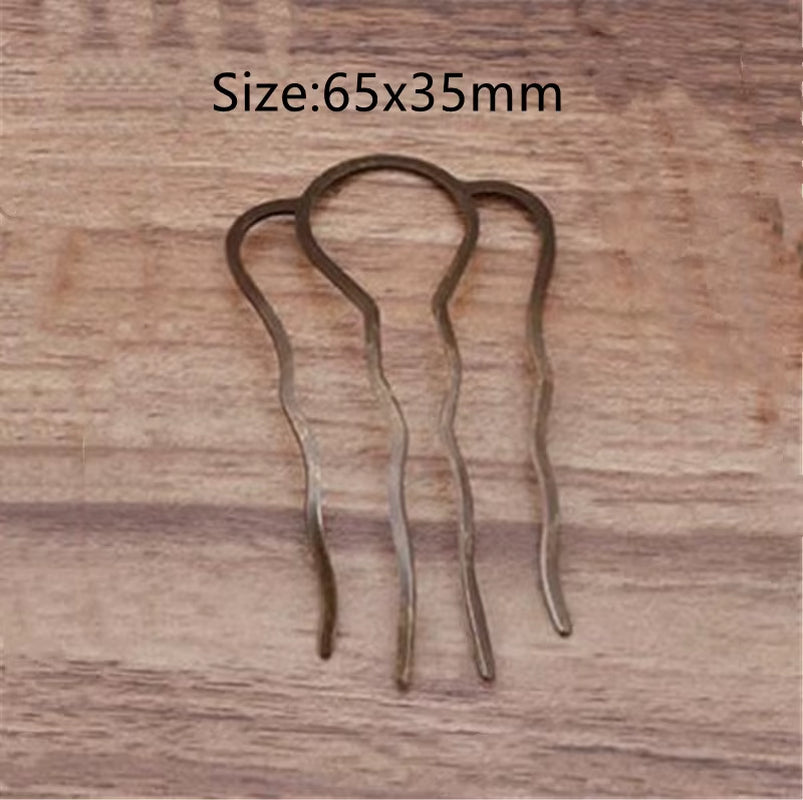 5Pcs 4 Teeth Metal Hair Fork Clip Stick Comb Gums for Women Chinese Bridal Barrettes Accessories Decoration Jewellery Making