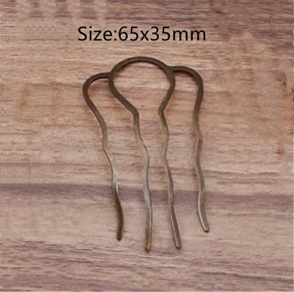 5Pcs 4 Teeth Metal Hair Fork Clip Stick Comb Gums for Women Chinese Bridal Barrettes Accessories Decoration Jewellery Making