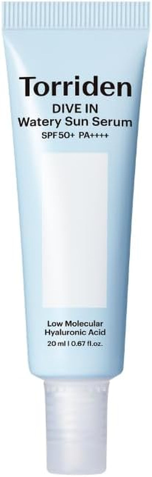 DIVE-IN Watery Sun Serum - Mini (20Ml) | Lightweight & Deep Moisture | SPF50+, 10-Layered Hyaluronic Acid | Korean Sunscreen, Korean Skincare