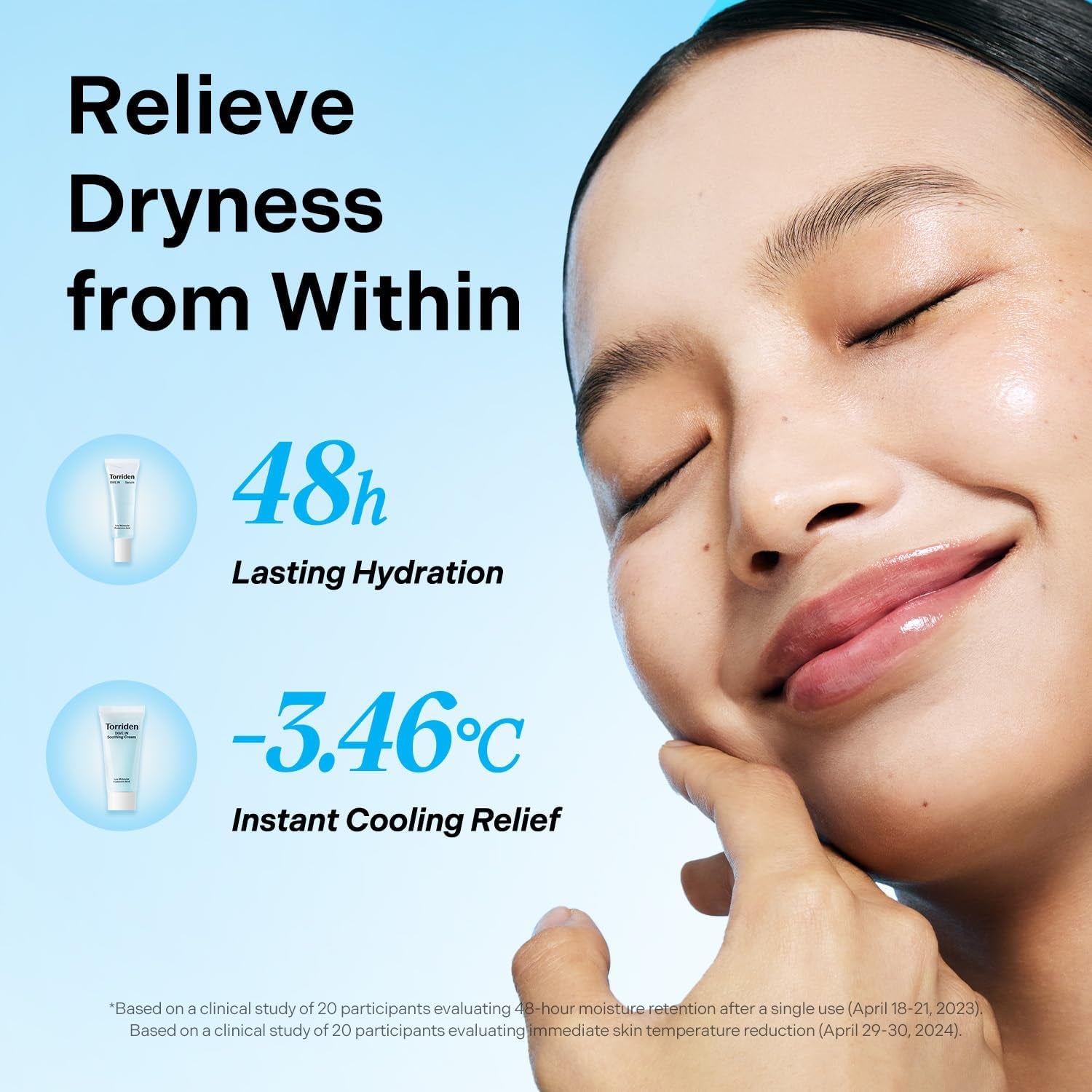 DIVE in Sample Set | Daily Skin Care Set with Hyaluronic Acid - 4-Step Care Routine with Cleansing Foam, Facial Toner, Serum and Cream | Korean Skincare Set
