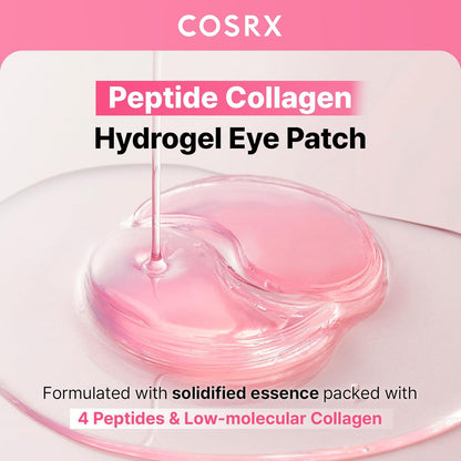 Pink Peptide Collagen Hydrogel Eye Patches 60Pcs | under Eye Patches for Puffy Eyes, Dark Circles & Fine Lines, Firming & Colling Eye Masks for Eye Bags, Korean Skincare
