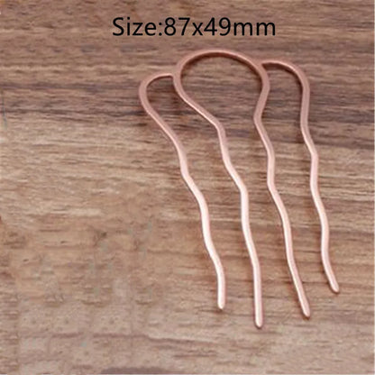 5Pcs 4 Teeth Metal Hair Fork Clip Stick Comb Gums for Women Chinese Bridal Barrettes Accessories Decoration Jewellery Making
