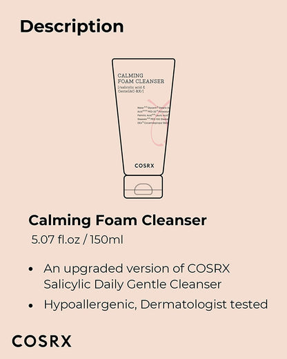 AC Collection Calming Foam Cleanser 150Ml, Salicylic Acid Acne Cleanser | Animal Testing Free, Paraben Free, Korean Skin Care