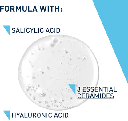 Cerave SA Smoothing Cleanser, Salicylic Acid, Rough & Bumpy Skin, 473Ml | Exfoliating Cleanser with 3 Essential Ceramides, Hyaluronic Acid, for Dry Rough & Bumpy Skin, Dermatologist Developed