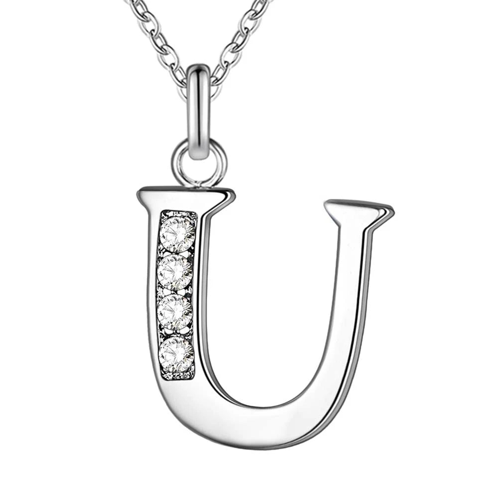 925 Sterling Silver 26 Letters Necklace Pendant for Women Wedding Engagement Jewelry Fashion Classics Gift Party High Quality
