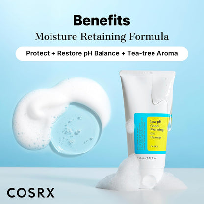 Low Ph Good Morning Gel Cleanser, 5.07 Fl.Oz / 150Ml | Mild Face Cleanser | Korean Skin Care for Acne Prone Skin, PH Balancing, anti Acne, Breakouts Treatment