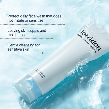 DIVE-IN Low Molecular Hyaluronic Acid Cleansing Foam - Mini (30Ml) | Balancing & Moisturising | 8-Layered Hyaluronic Acid, Malachite Extract | Korean Foam Cleanser, Korean Skincare