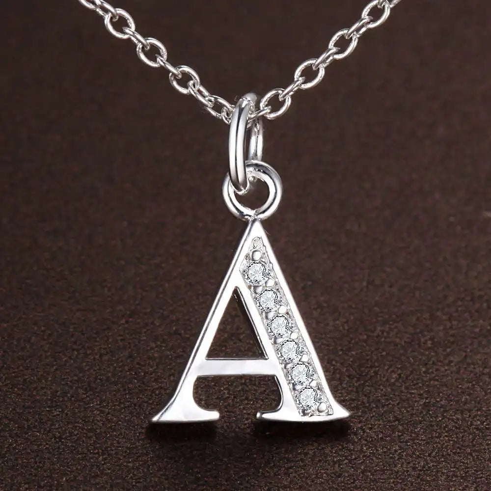 925 Sterling Silver 26 Letters Necklace Pendant for Women Wedding Engagement Jewelry Fashion Classics Gift Party High Quality