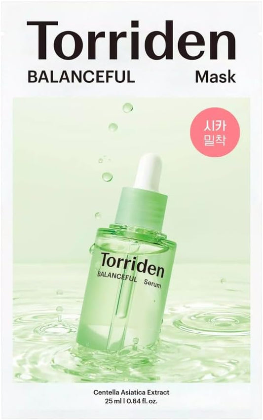 BALANCEFUL Mask - 1Pc | Extra Soothing Care | 5D CICA, Hydrolyzed Hyaluronic Acid, Panthenol | Korean Face Mask