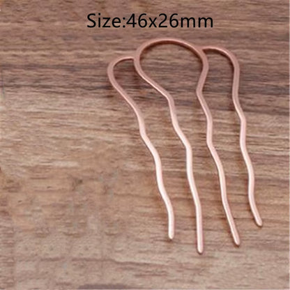 5Pcs 4 Teeth Metal Hair Fork Clip Stick Comb Gums for Women Chinese Bridal Barrettes Accessories Decoration Jewellery Making