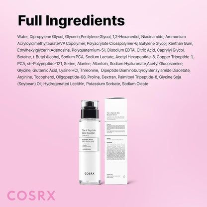 6 Peptide Collagen Booster Serum 150Ml, Face Toner with Niacinamide | Firming & Anti-Ageing Toner Serum for Plump, Even Skin Tone & Minimised Pores, Korean Skincare