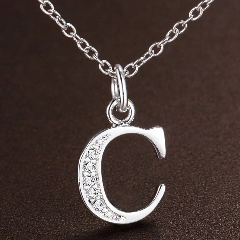 925 Sterling Silver 26 Letters Necklace Pendant for Women Wedding Engagement Jewelry Fashion Classics Gift Party High Quality