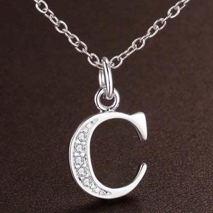 925 Sterling Silver 26 Letters Necklace Pendant for Women Wedding Engagement Jewelry Fashion Classics Gift Party High Quality