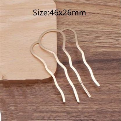 5Pcs 4 Teeth Metal Hair Fork Clip Stick Comb Gums for Women Chinese Bridal Barrettes Accessories Decoration Jewellery Making