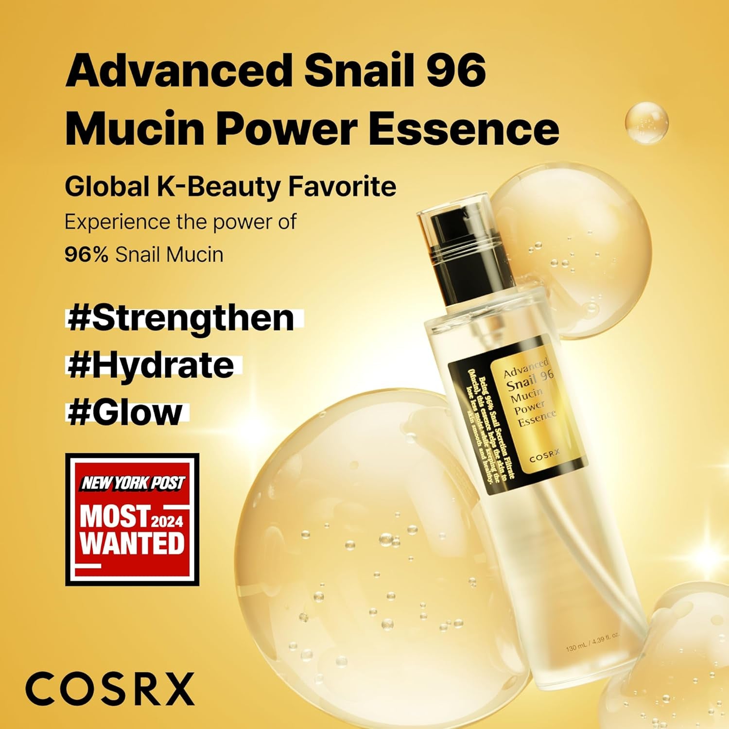 Advanced Snail 96 Mucin Power Essence 100Ml | Snail Secretion Filtrate 96% | Skin Repair Serum | CPNP Registered, Korean Skin Care, Cruelty Free, Paraben Free, Alcohol Free | Snail Secretion Filtrate 96% Soothing Essence, Korean Skincare, Cruelty Free, Paraben Free, Alcohol Free