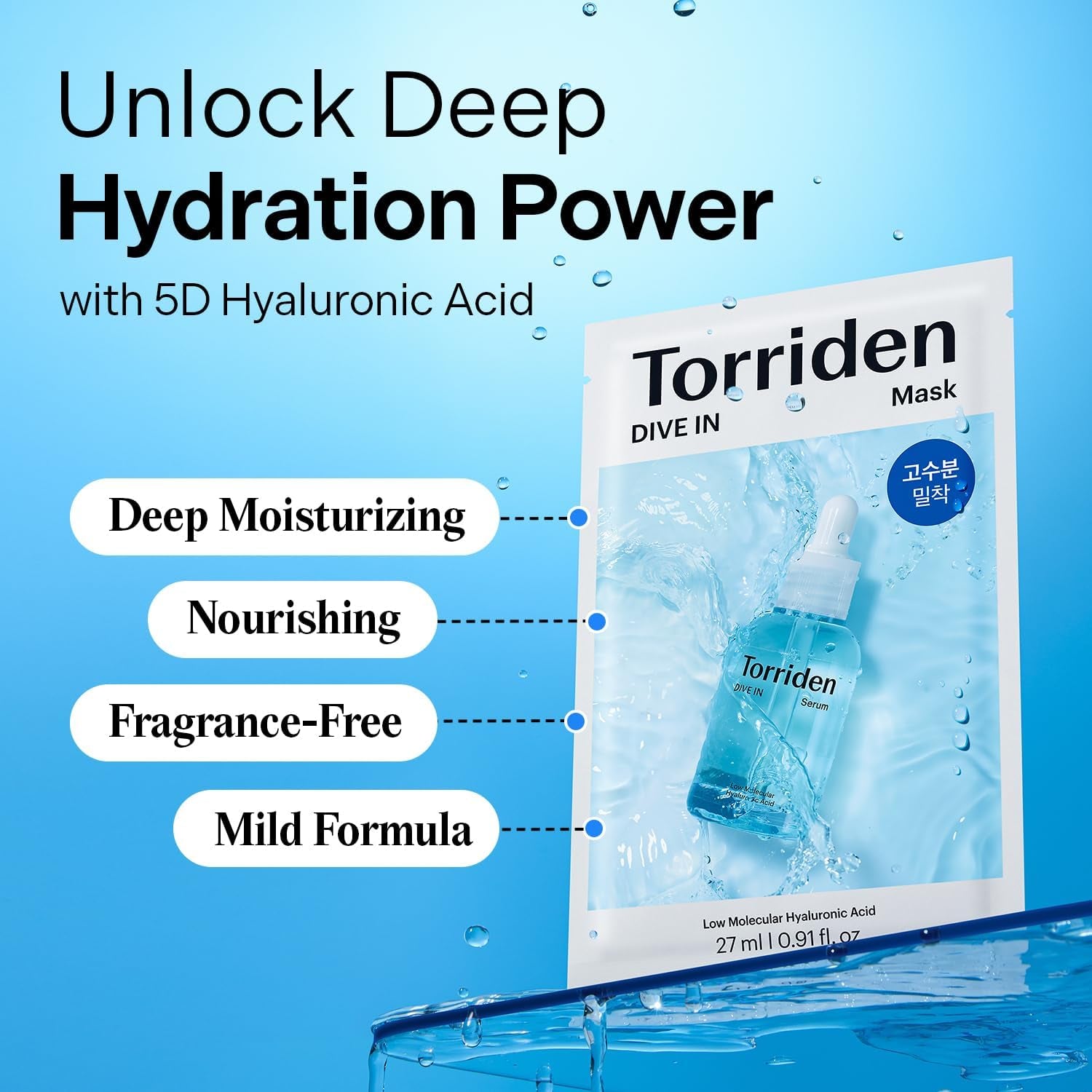 [] DIVE-IN Low Molecule Hyaluronic Acid Mask Pack [27Ml*10Ea]