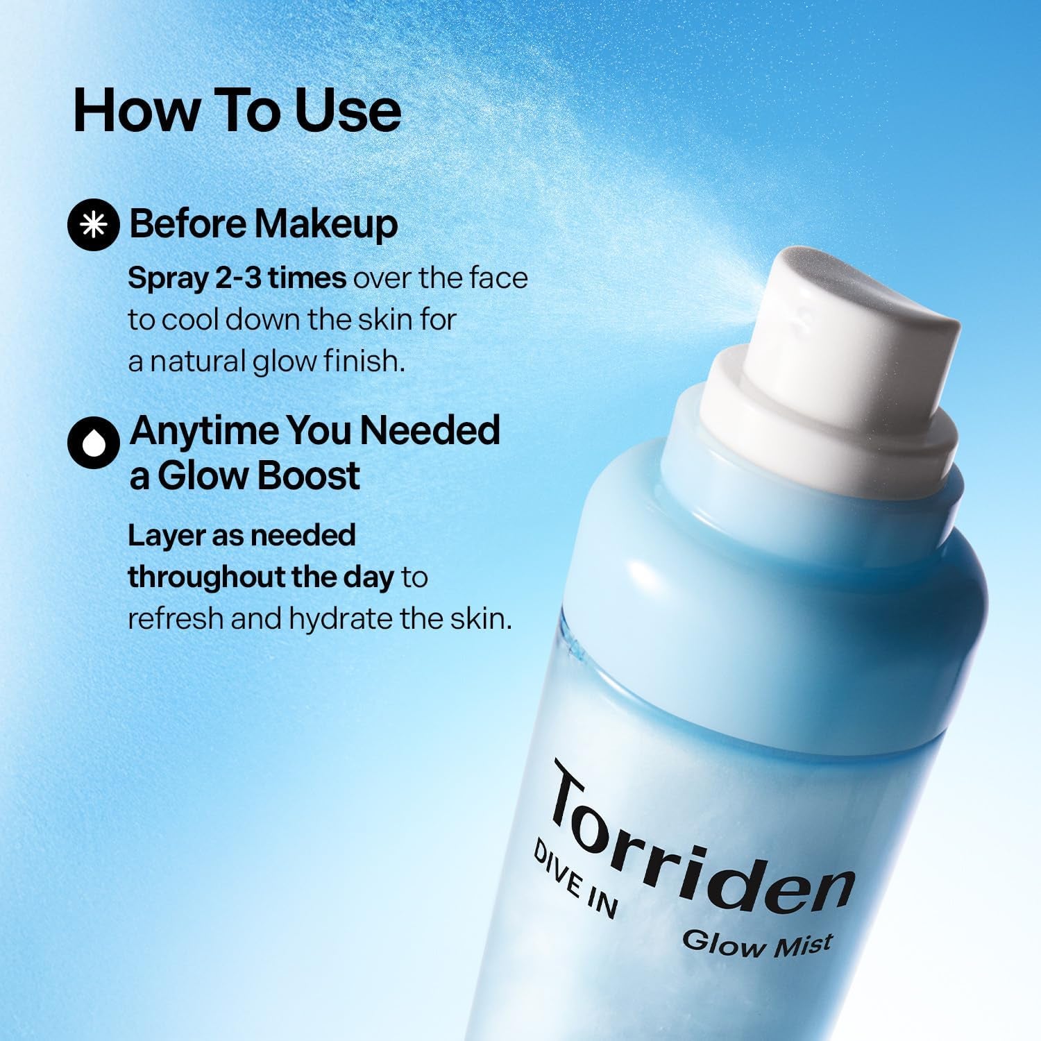 DIVE in Hyaluronic Acid Glow Mist Serum 120Ml | 5D Hyaluronic Acid Face Mist Spray with Ceramide Pearls for Dewy Skin | Cooling & Hydrating Spray | Makeup Prep & Glow Boost | Korean Skin Care