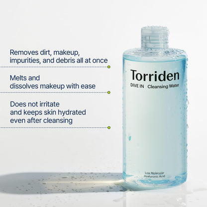 Dive-In Cleansing Water 35Ml Gentle&Moisturizing Makeup Remover for All Skin Types with Hyaluronic Acid, Panthenol and Allantoin | Vegan and Cruelty-Free Korean Skin Care