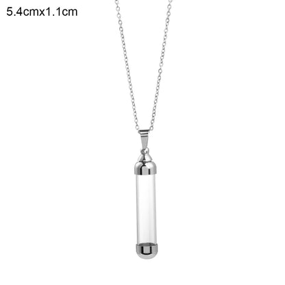 Clear Glass Vial Necklace Openable Screw Cap for Ash Sand Steel Chain Wishing Bottle Pendant Perfume Jars Necklace Lucky Charm