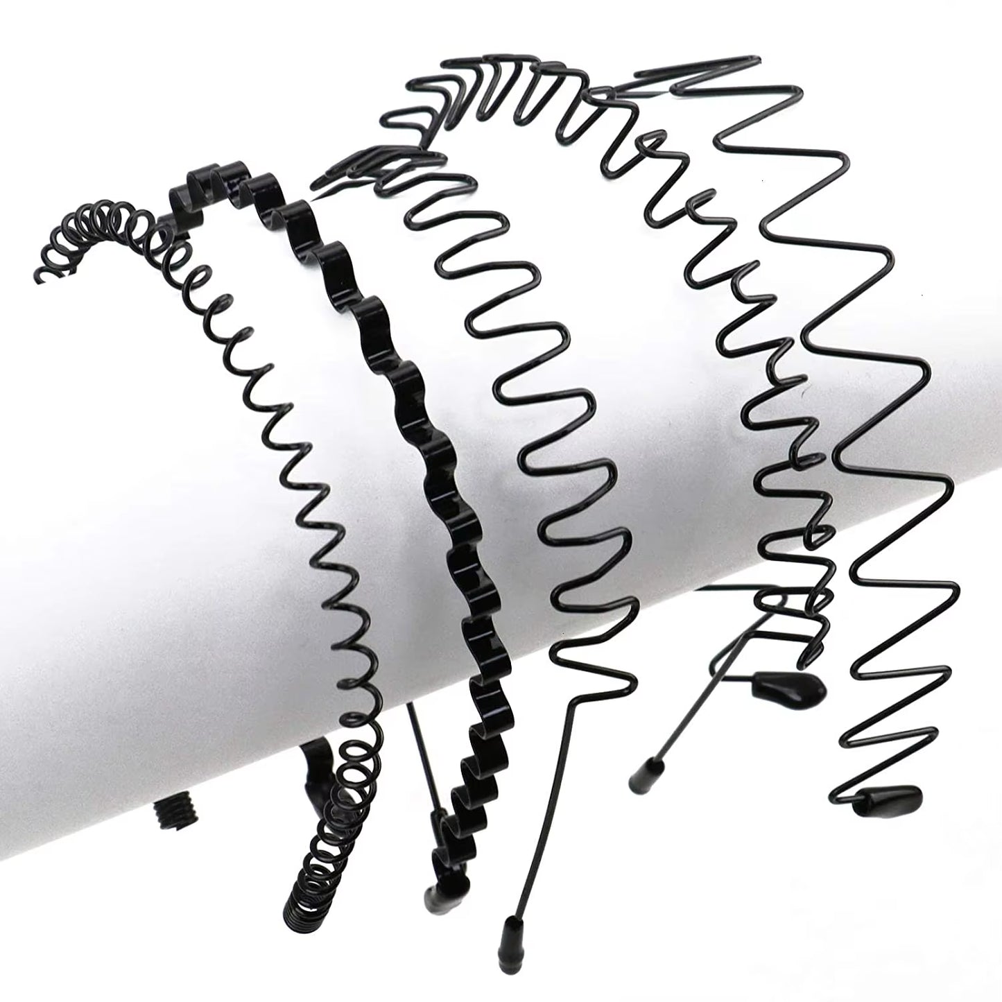 Unisex Black Elastic Non Slip Simple Metal Headbands for Men Women Wavy Hairband Spring Hair Hoop Fashion Hair Accessories