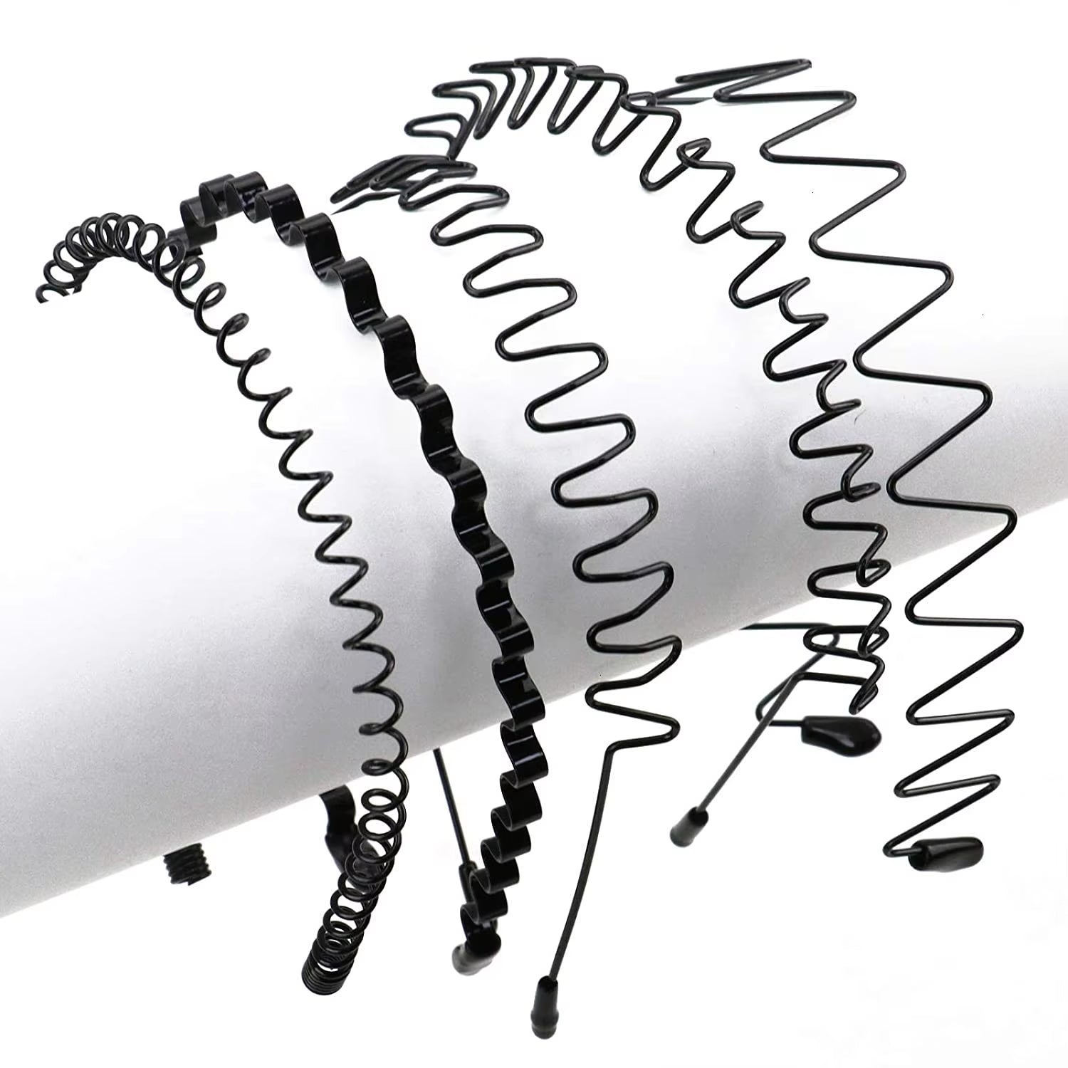 Unisex Black Elastic Non Slip Simple Metal Headbands for Men Women Wavy Hairband Spring Hair Hoop Fashion Hair Accessories