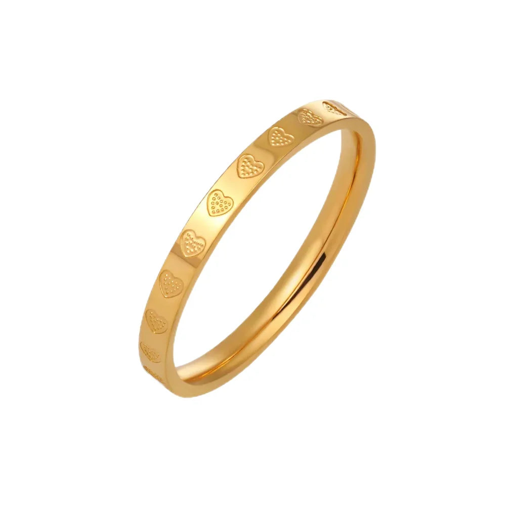 Stainless Steel Rings for Women Golden Stackable Starburst Textured Pattern Minimalist Delicate Finger Tail Joint Jewelry