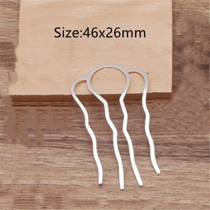 5Pcs 4 Teeth Metal Hair Fork Clip Stick Comb Gums for Women Chinese Bridal Barrettes Accessories Decoration Jewellery Making
