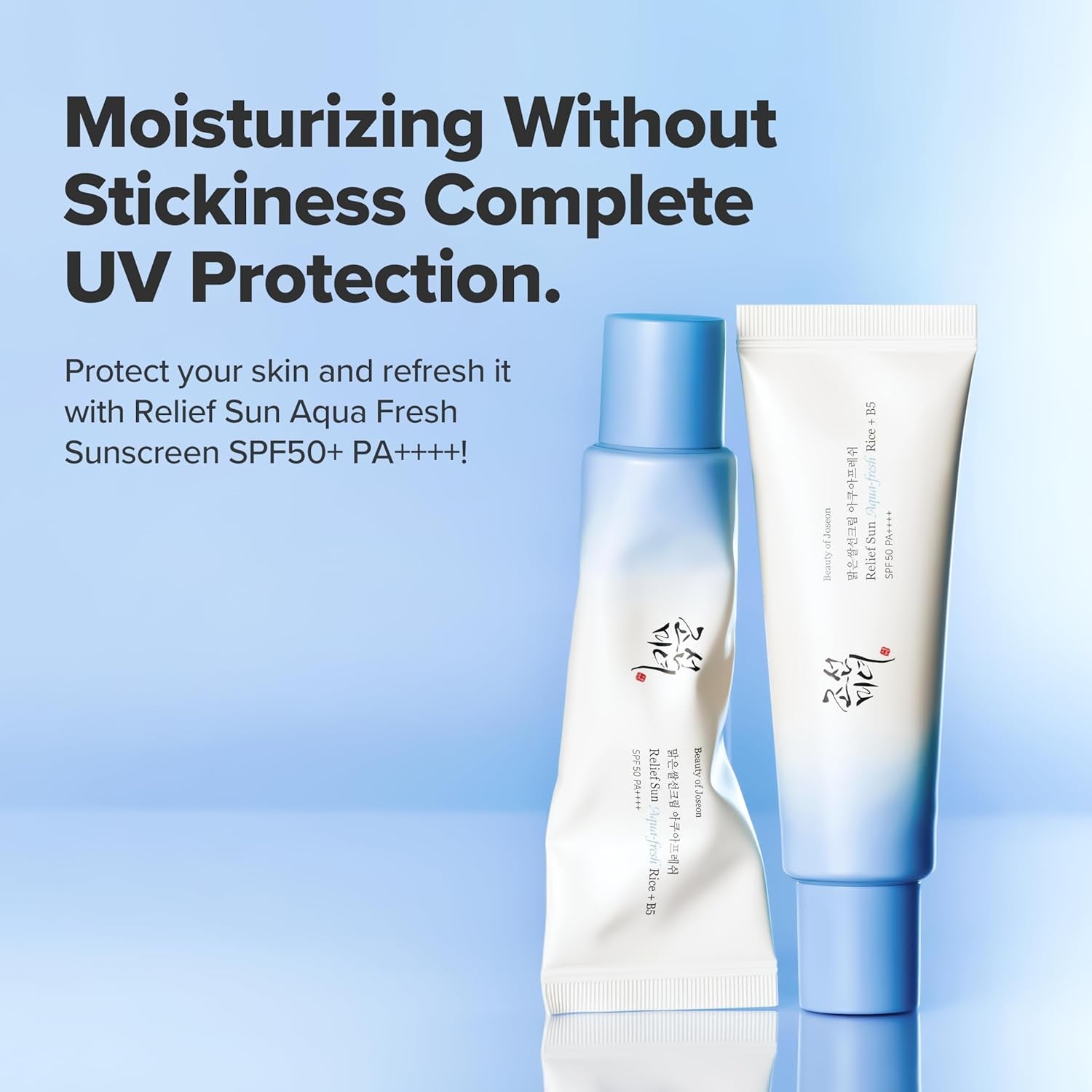 Relief Sun Aqua-Fresh Rice Seed Water + Panthenol | Daily Korean Skincare and Korean Sunscreen for Oily Skin, Lightweight, Non-Sticky, and Less White Cast 50 Ml, 1.69 Fl. Oz.