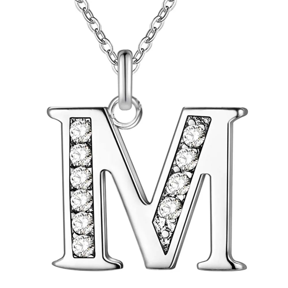925 Sterling Silver 26 Letters Necklace Pendant for Women Wedding Engagement Jewelry Fashion Classics Gift Party High Quality