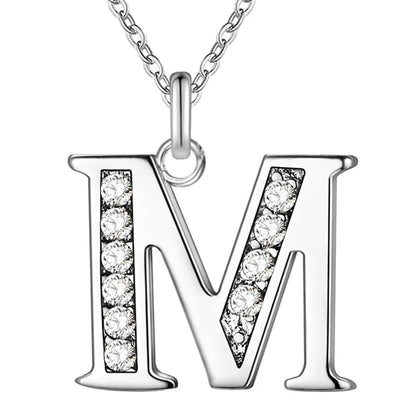 925 Sterling Silver 26 Letters Necklace Pendant for Women Wedding Engagement Jewelry Fashion Classics Gift Party High Quality