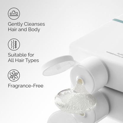 Sulphate 4% Cleanser for Body and Hair, Gentle Fragrance-Free Shampoo and Body Wash, 240Ml