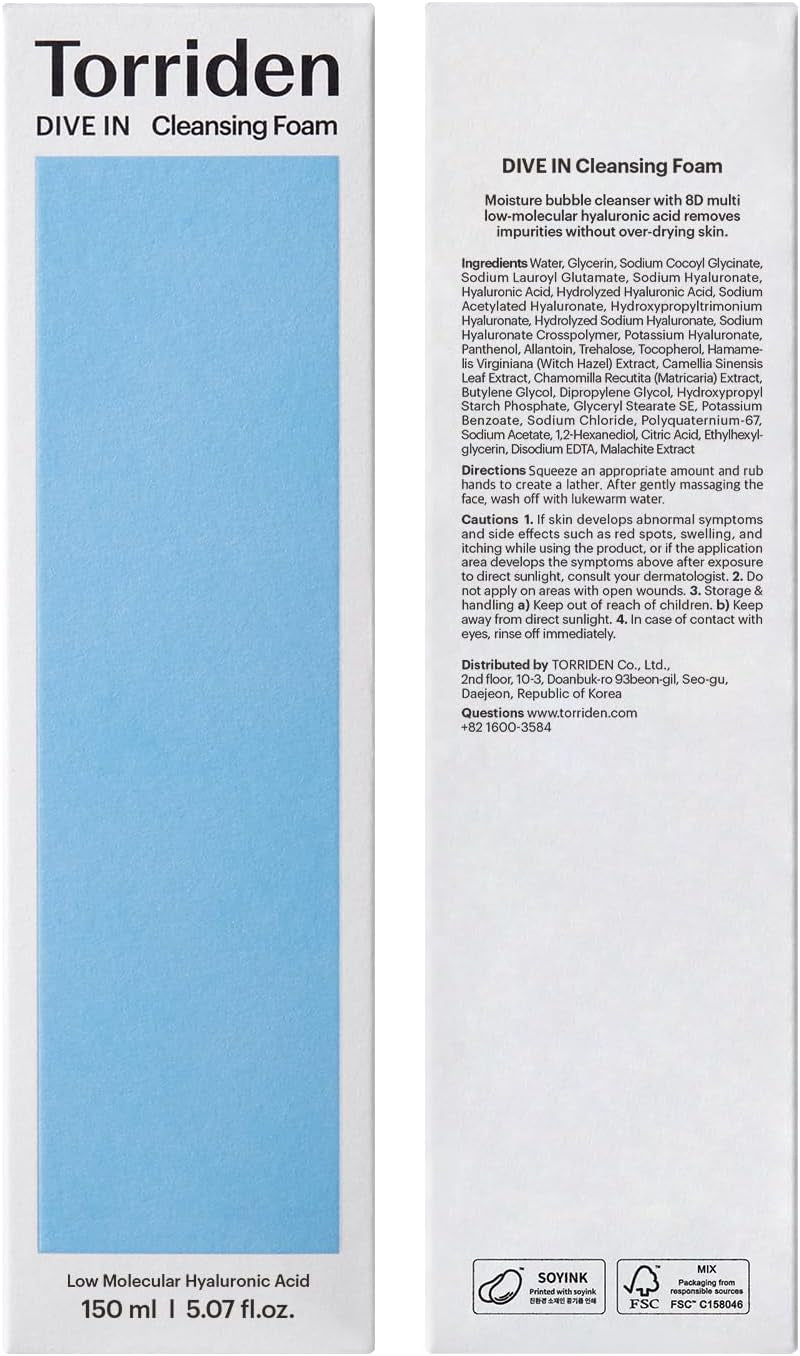DIVE-IN Low Molecular Hyaluronic Acid Cleansing Foam (150Ml)