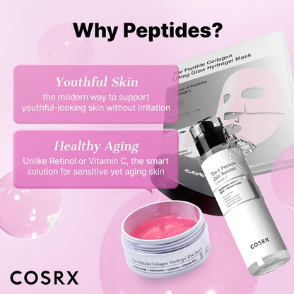 Peptide Collagen Lifting Glow Hydrogel Face Masks Skincare, Korean Collagen Face Mask, Overnight Lifting Care, Glass Glow Face Mask for Deep Hydration, Korean Skincare, Pack of 3