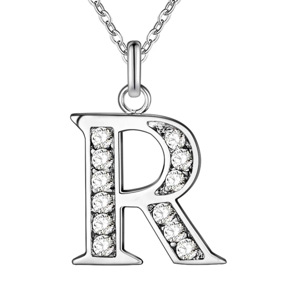 925 Sterling Silver 26 Letters Necklace Pendant for Women Wedding Engagement Jewelry Fashion Classics Gift Party High Quality