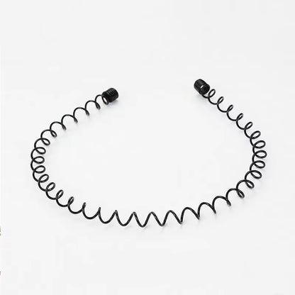Unisex Black Elastic Non Slip Simple Metal Headbands for Men Women Wavy Hairband Spring Hair Hoop Fashion Hair Accessories