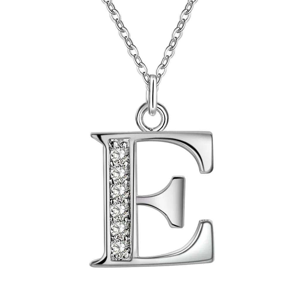 925 Sterling Silver 26 Letters Necklace Pendant for Women Wedding Engagement Jewelry Fashion Classics Gift Party High Quality