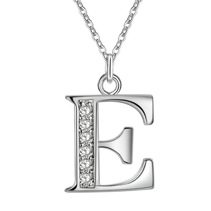 925 Sterling Silver 26 Letters Necklace Pendant for Women Wedding Engagement Jewelry Fashion Classics Gift Party High Quality