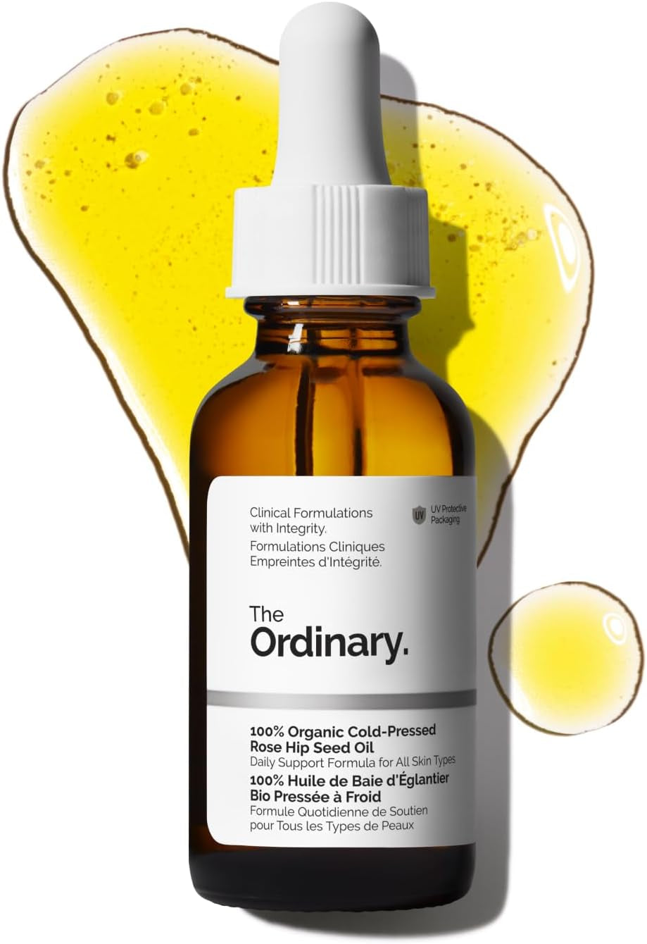The Ordinary 100% Organic Cold-Pressed Rose Hip Seed Oil, Addresses Signs of Aging by Improving the Appearance of Uneven Skin Tone, Supporting Skin Elasticity, 30Ml