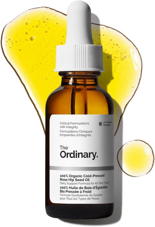 The Ordinary 100% Organic Cold-Pressed Rose Hip Seed Oil, Addresses Signs of Aging by Improving the Appearance of Uneven Skin Tone, Supporting Skin Elasticity, 30Ml