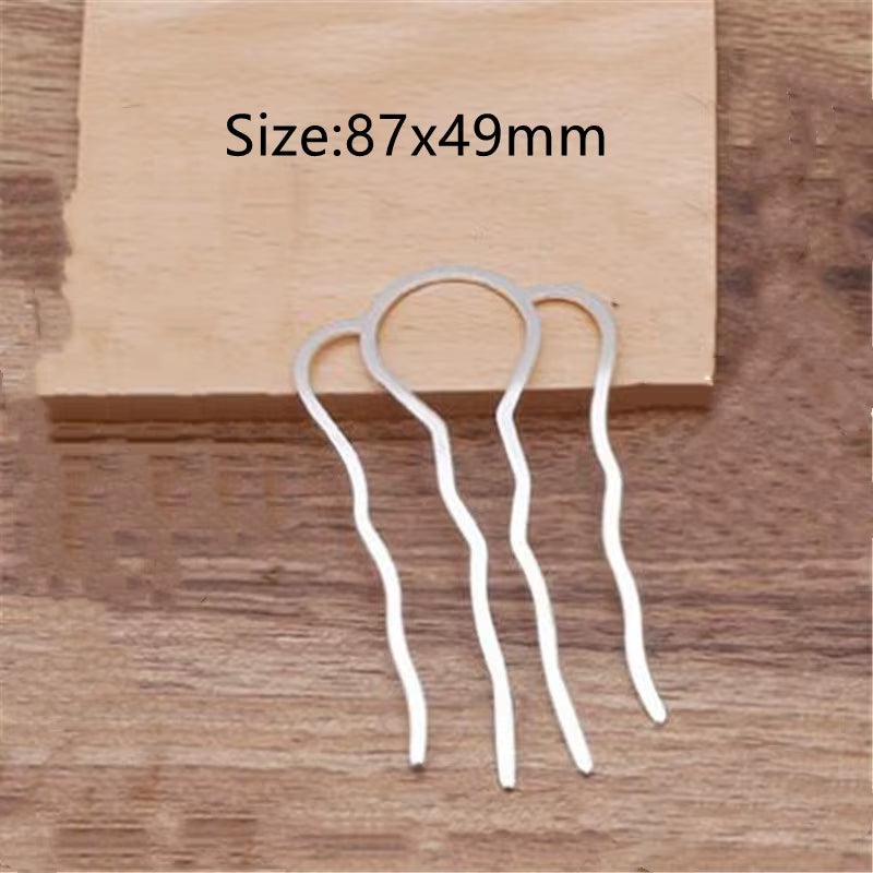 5Pcs 4 Teeth Metal Hair Fork Clip Stick Comb Gums for Women Chinese Bridal Barrettes Accessories Decoration Jewellery Making