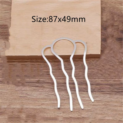 5Pcs 4 Teeth Metal Hair Fork Clip Stick Comb Gums for Women Chinese Bridal Barrettes Accessories Decoration Jewellery Making