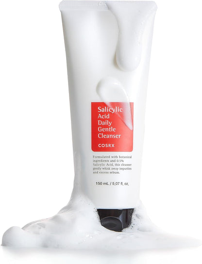 Salicylic Acid Daily Gentle Cleanser 150Ml, Deep Pore Cleansing Face Wash with 0.5% BHA, Exfoliating Korean Skincare for Blackheads & Excess Sebum Control