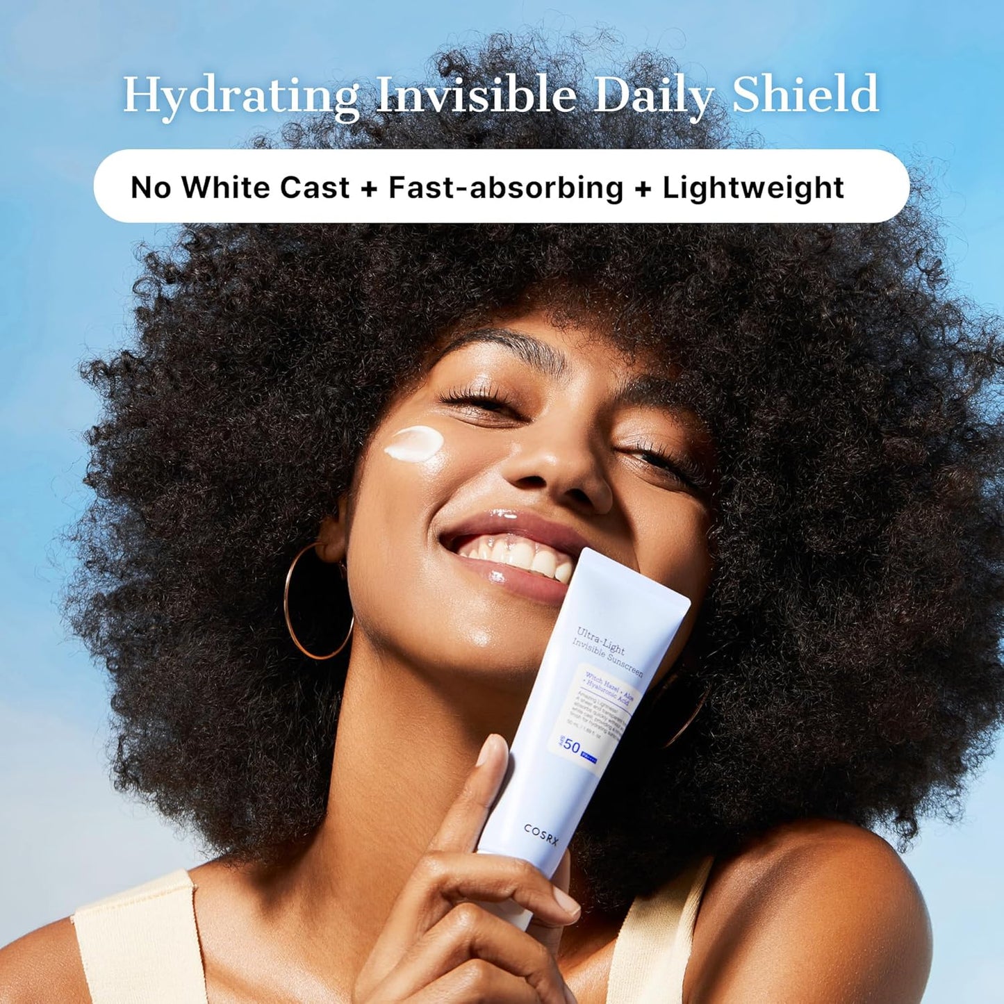 Ultra-Light Invisible Sunscreen SPF 50 Face Moisturiser, PA++++ Korean Sunscreen, Non Oily Sun Cream, UVA/UVB Protection, Daily Hydrating Sun Lotion, No White Cast 50Ml