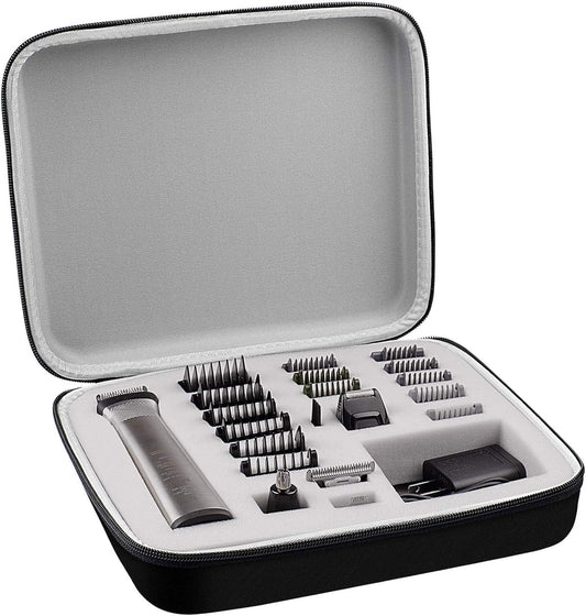 Large Hard Case for Philips Norelco Multigroom 7000 5000, Case Only | Custom Foam Slots Reduce Clutter for Men'S Grooming Kit Storage, Roomy Bathroom or Drawer Storage, Gray Inner
