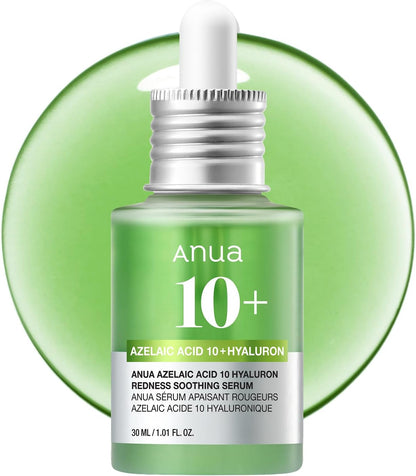Azelaic Acid 10 Hyaluron Redness Soothing Serum, Facial Serum for Blemish-Prone & Oily-Prone Skin, Lightweight & Hydrating Blemish Care, Hyaluronic Acid, Korean Skincare, 30Ml
