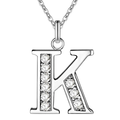 925 Sterling Silver 26 Letters Necklace Pendant for Women Wedding Engagement Jewelry Fashion Classics Gift Party High Quality