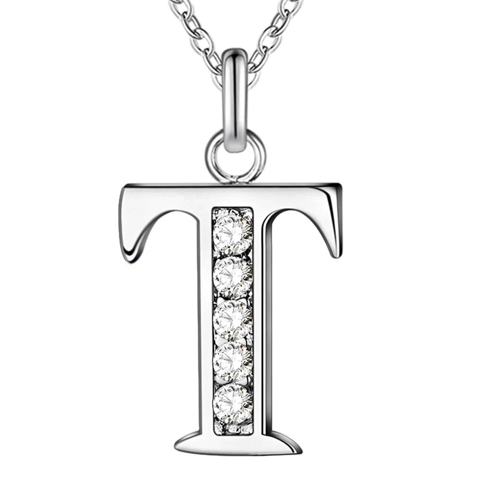 925 Sterling Silver 26 Letters Necklace Pendant for Women Wedding Engagement Jewelry Fashion Classics Gift Party High Quality